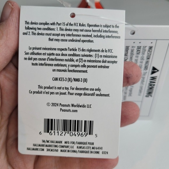 Hallmark SNOOPY LIGHT UP PEANUTS Christmas Ornament 2023 - Picture 8 of 8